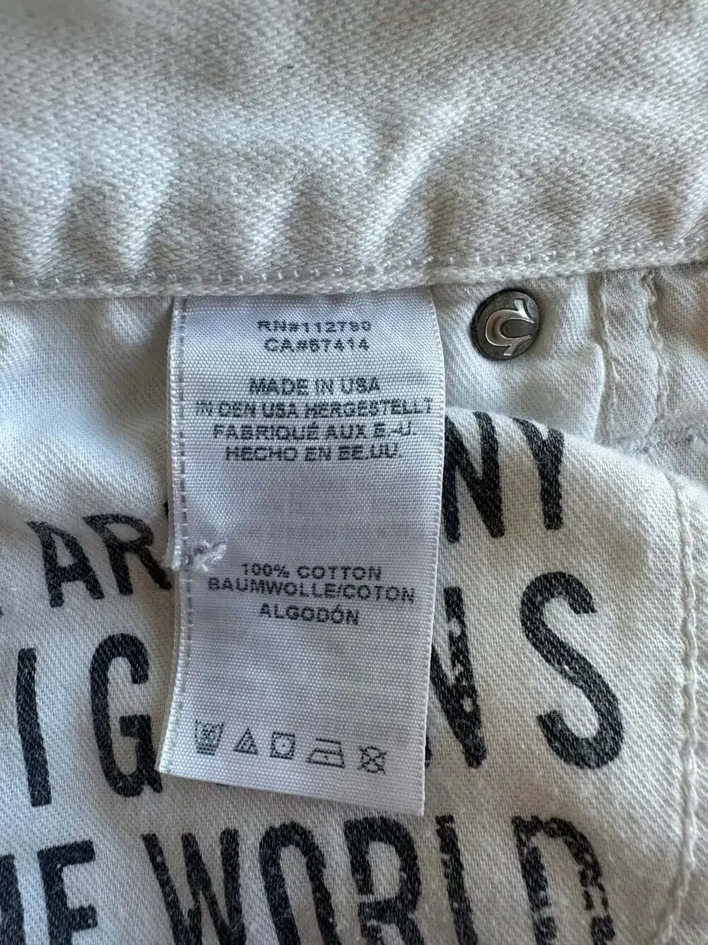 Vintage True Religion Ricky Relaxed Straight Leg White Jeans, Size 36